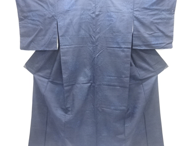 JAPANESE KIMONO / TSUMUGI / WOVEN FLOWER CREST